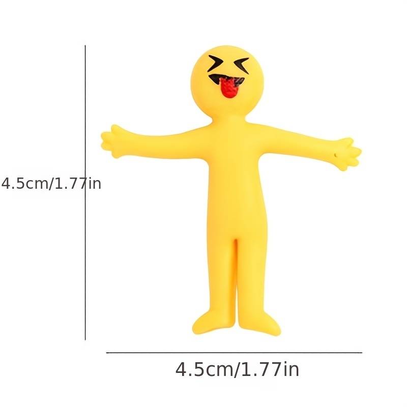 10 Stück dehnbare gelbe Figuren, kreatives TPR-Spielzeug zum Stressabbau