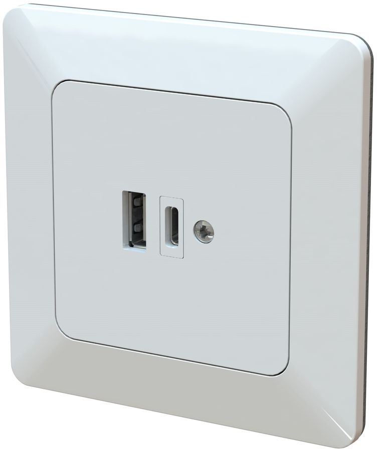 USB Ladesteckdose USB-A+C 65W UP priamos weiss