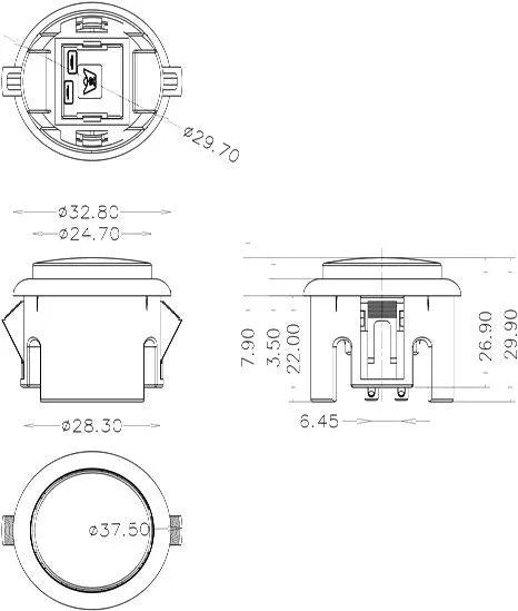 Arcade Button 30mm, schwarz – Ansicht 3