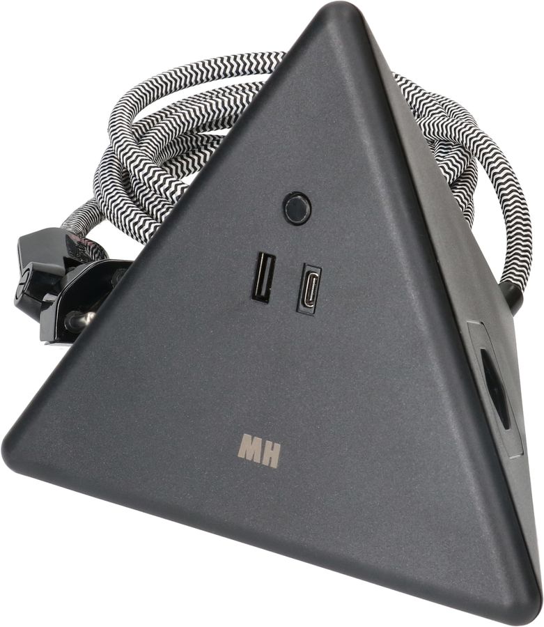 Energy Pyramide Steckdosenleiste 2x Typ 13 sw USB A+C 2.5m cli.