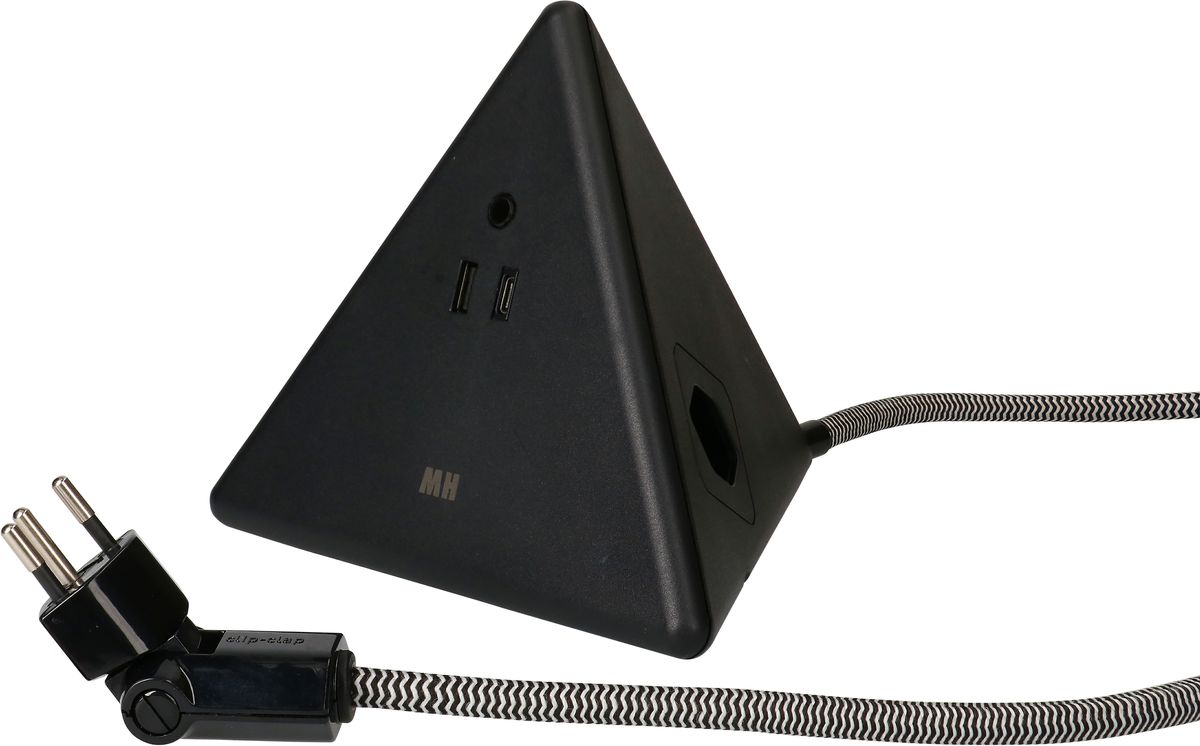 Energy Pyramide Steckdosenleiste 2x Typ 13 sw USB A+C 2.5m cli.