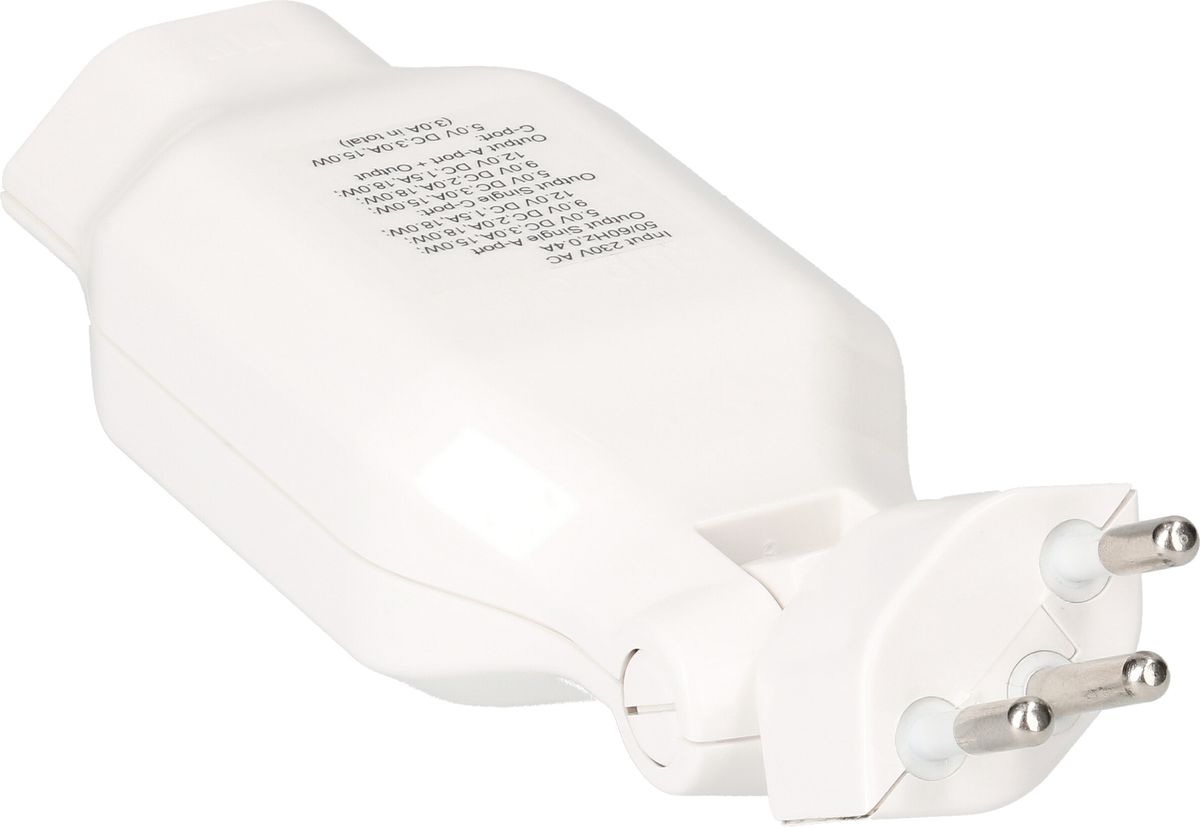 Abzweigstecker clip-clap 1x Typ 13 USB Fast Charge weiss