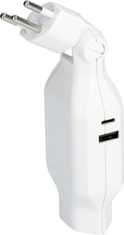 Abzweigstecker clip-clap 1x Typ 13 USB Fast Charge weiss