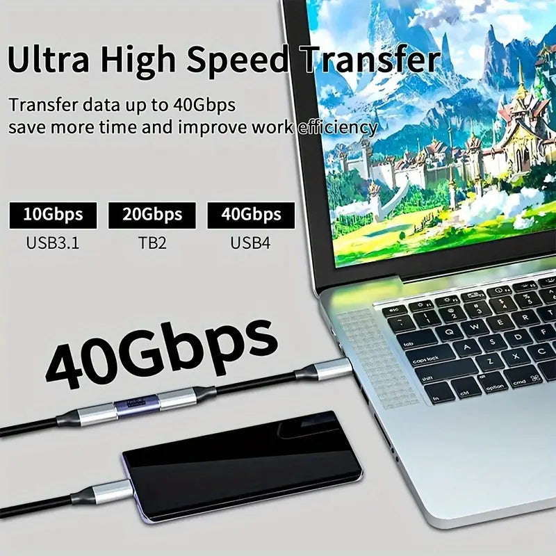 USB-C Adapter Typ C Buchse auf Buchse Extender Unterstützung 100 W 40 Gbit/s