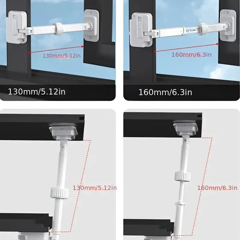 Multifunktionales Fenster-Sicherheitsschloss, Anti-Push-Fensterbegrenzungsfixierer