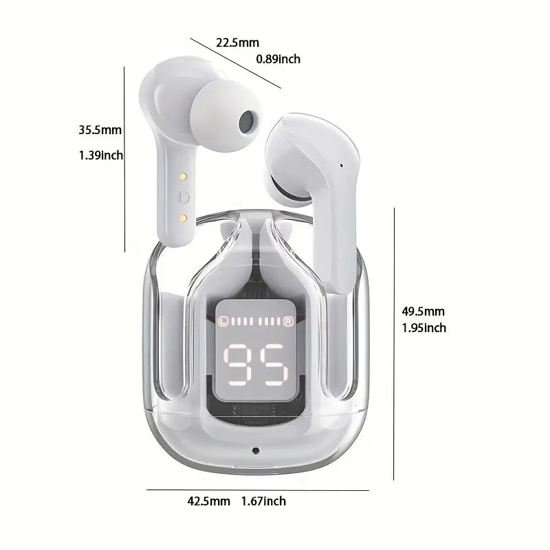 TWS Bluetooth Kopfhörer, 5,3 Transparente TWS Silikon-In-Ear-Weiß + Schutzhülle