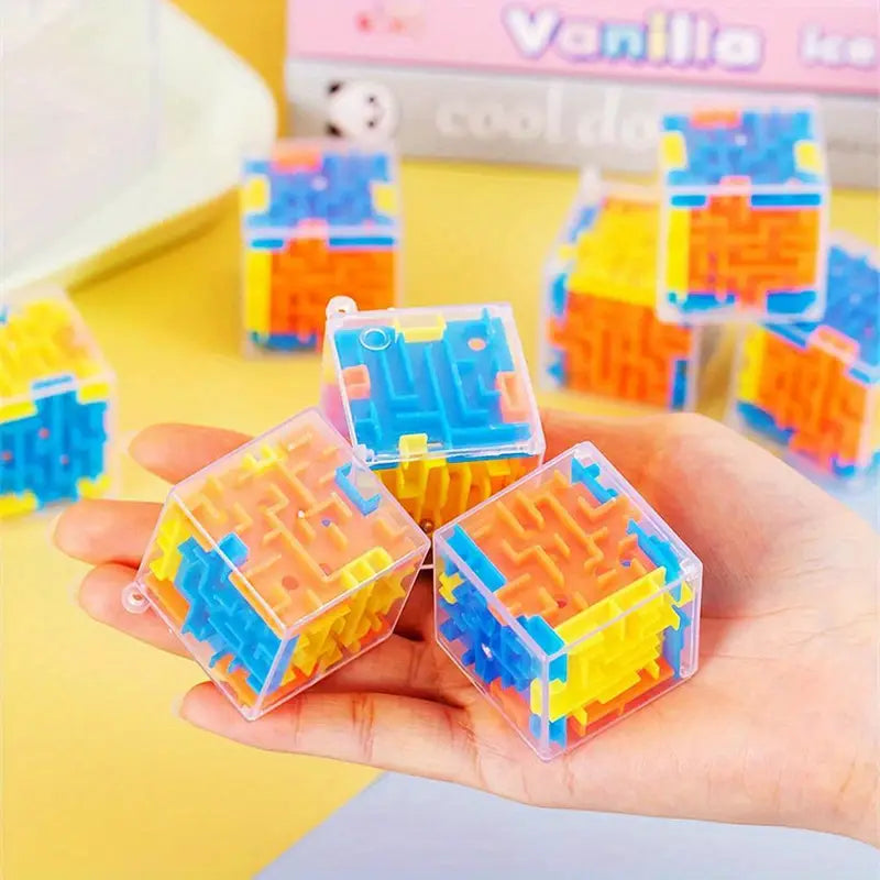 Spaß-Erziehungs-Spielzeug, 1 3D Würfel-Maze mit Rollperlen