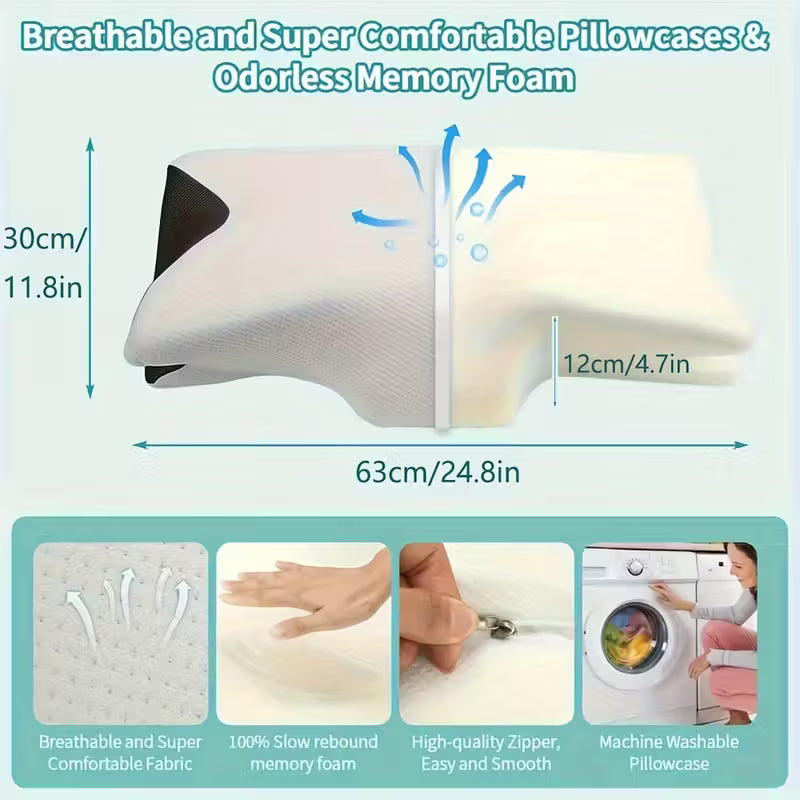 Ergonomisches Nackenkissen, Bequemes Spezialkissen für Schlafkorrektur mit Konturdesign
