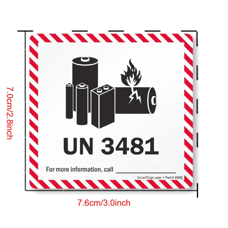 Transportaufkleber für Lithium-Ionen-Batterien / Akku (UN 3481)