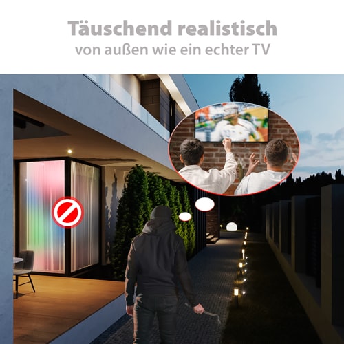 TV-Imitator mit RGB-LEDs, realistische Fernsehsimulation, TV-Attrappe als Einbruchschutz