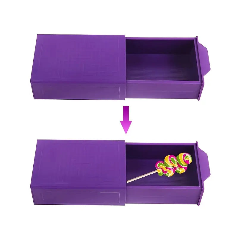 Push-Pull Zauberbox mit verstecktem Fach – Lila Kunststoff