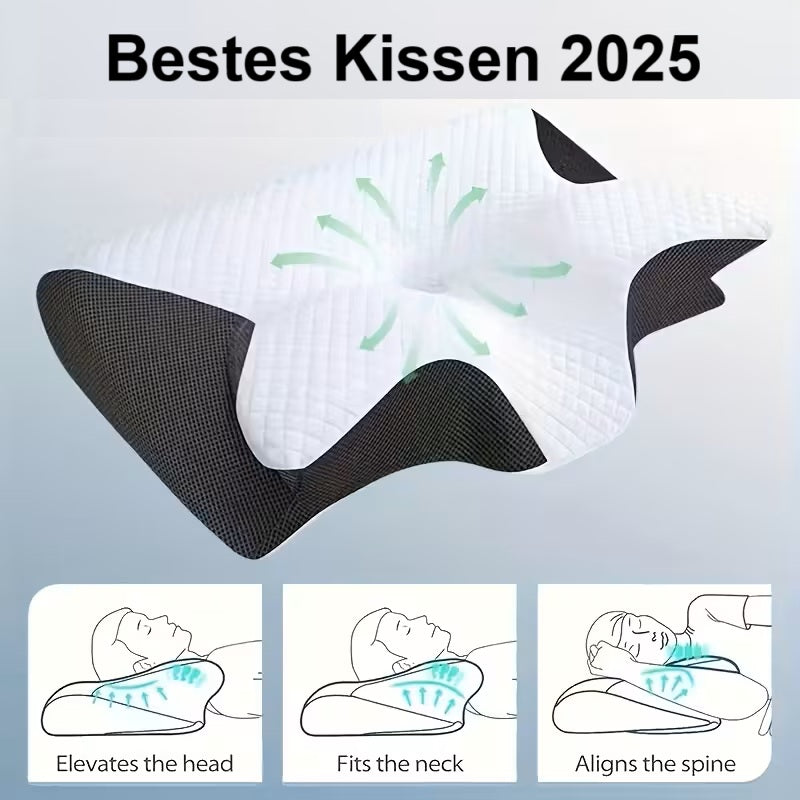 Ergonomisches Nackenkissen, Bequemes Spezialkissen für Schlafkorrektur mit Konturdesign