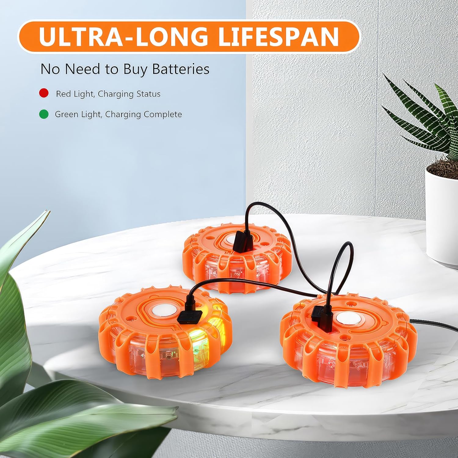 LED SOS Notsicherheits-Blinklicht - Signallicht Orange Einzel & Sets