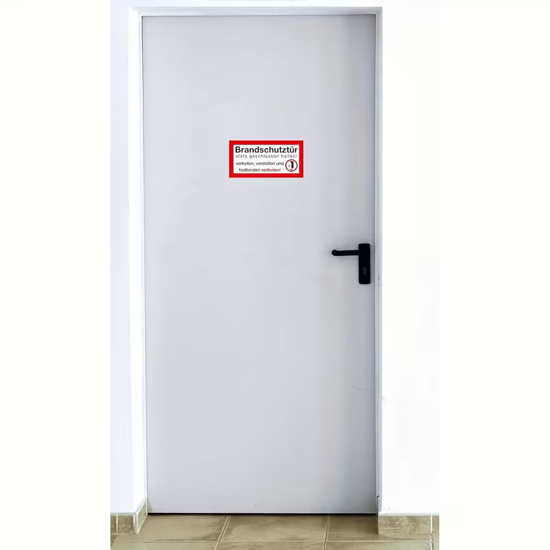 Brandschutztür - Warnschild - "Immer geschlossen halten!