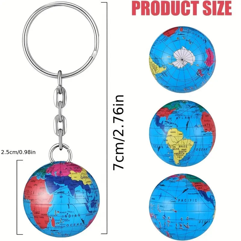 Mini-Globus-Schlüsselanhänger 2.5cm - Bunte PVC-Erdkugel-Souvenir