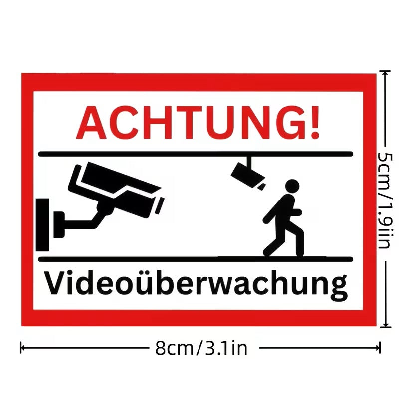 Hinweisschild Selbstklebend - Achtung Videoüberwachung