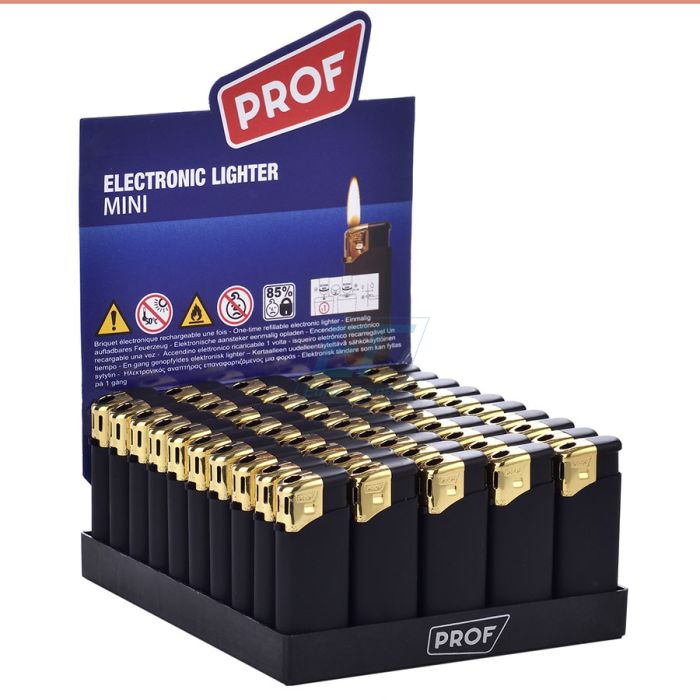 Feuerzeug Prof " mini Black Rubber "