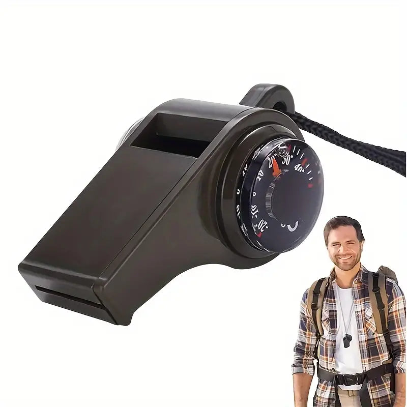 3-in-1 Notfall-Lebensrettungspfeife Mit Kompass-Thermometer