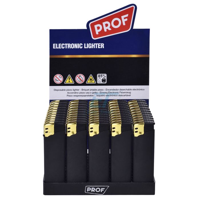 Feuerzeug Prof " Black Rubber