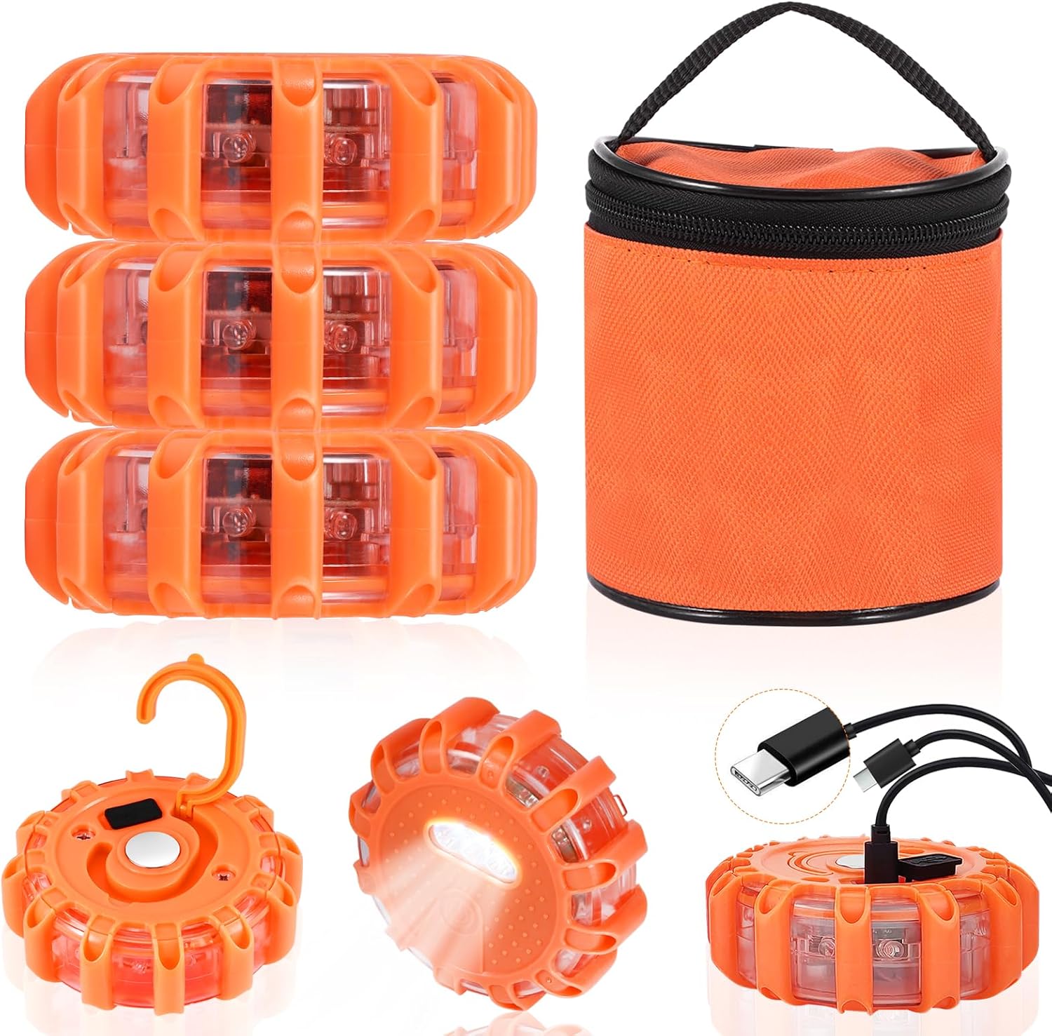 LED SOS Notsicherheits-Blinklicht - Signallicht Orange Einzel & Sets
