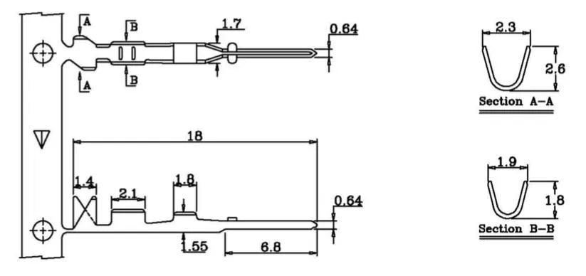 Dupont Crimpkontakt für Kabel AWG 22–28, Male, einzeln