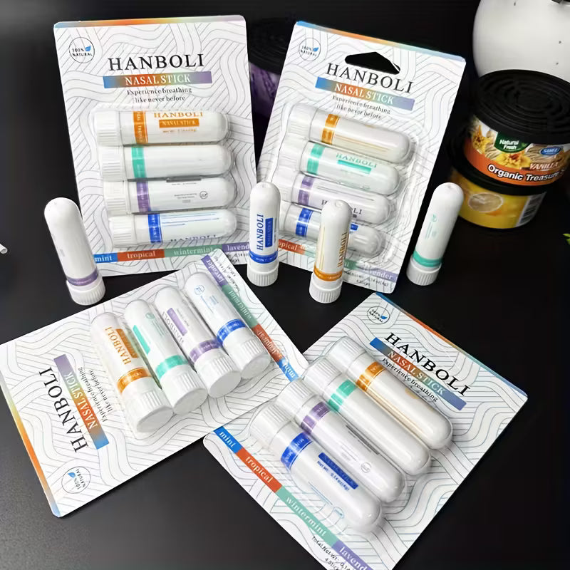 Naseninhalationsstäbchen – 100 % natürliche Aromen 4er  Set