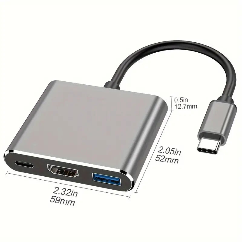 USB-C zu HDTV-Multiport-Adapter, Typ-C-Hub Thunderbolt 3 zu HDTV 4K-Ausgang