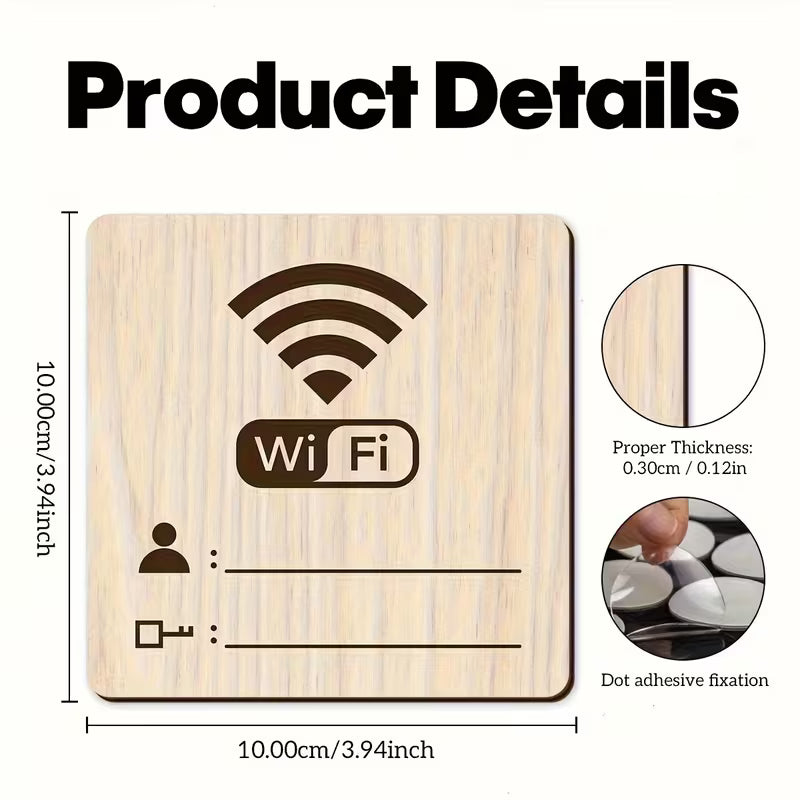Holz-WiFi-Schild – Holzuntersetzer & Wandaufkleber mit WiFi-Symbol