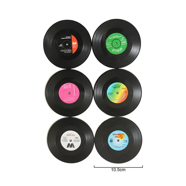 Vinyl-Schallplatten-Tischsets Getränkeuntersetzer 6er Set