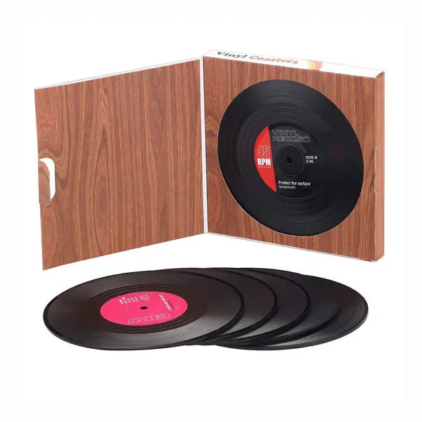 Vinyl-Schallplatten-Tischsets Getränkeuntersetzer 6er Set