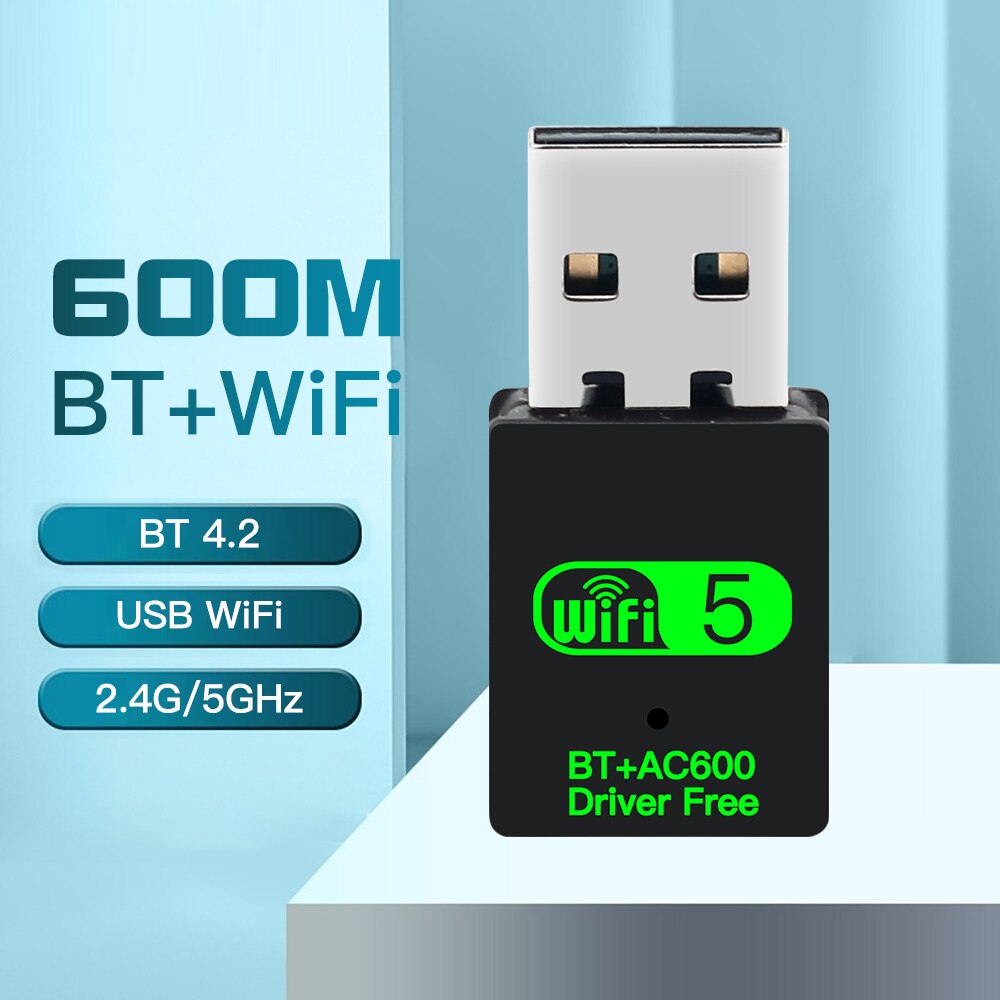 600 MBit/s USB-WLAN-Bluetooth-Adapter 2 in1 Dongle Dualband 2,4g 5GHz