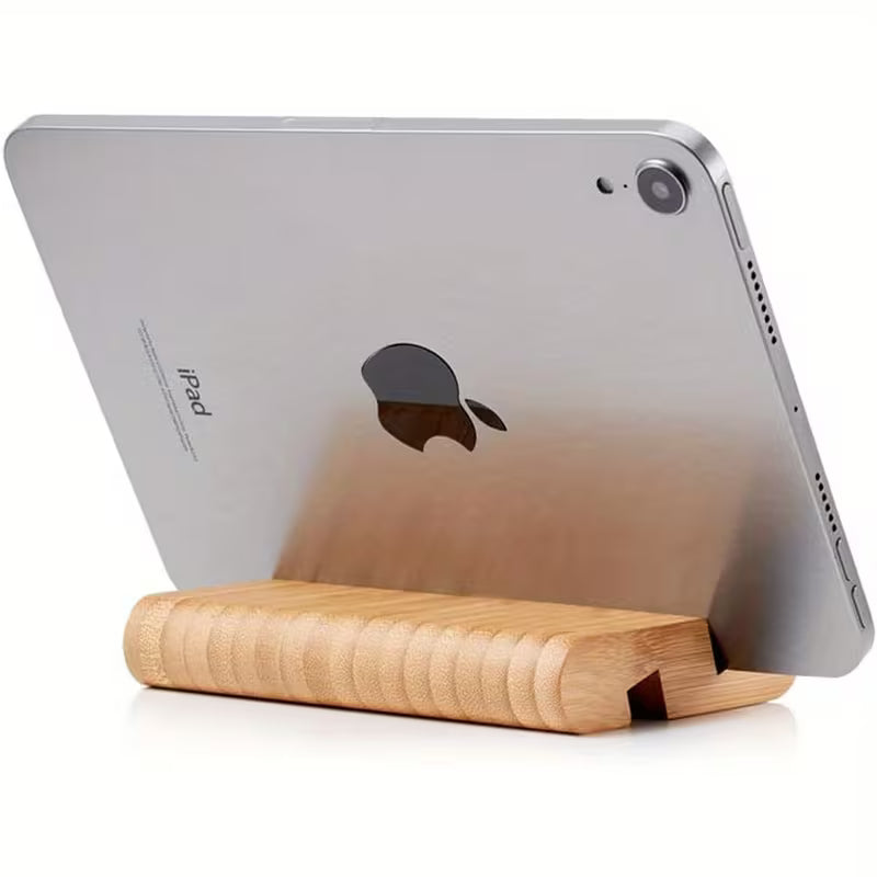 Bambus-Handy- & Tablet-Halter aus Holz – Minimalistischer Schreibtischständer