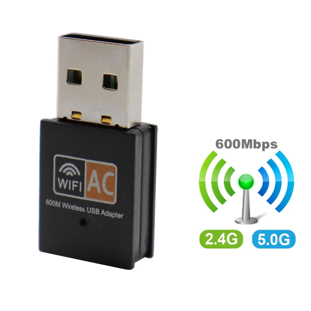600Mbps 2,4 GHz + 5GHz Dual Band USB Wifi Adapter