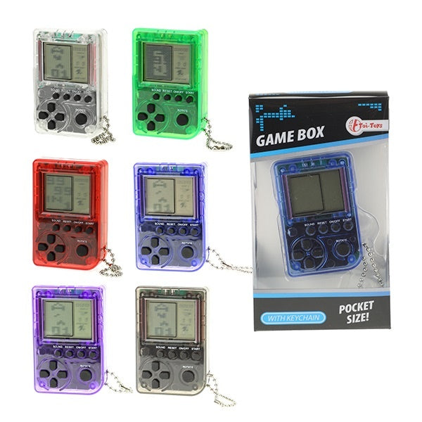 Gamebox an Schlüsselanhänger 6 Farben sortiert in Box ca 11,5x7x3cm