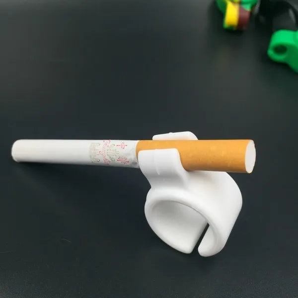 Kreativer Fingerschutz-Silikon-Zigarettenhalterring in Weiss