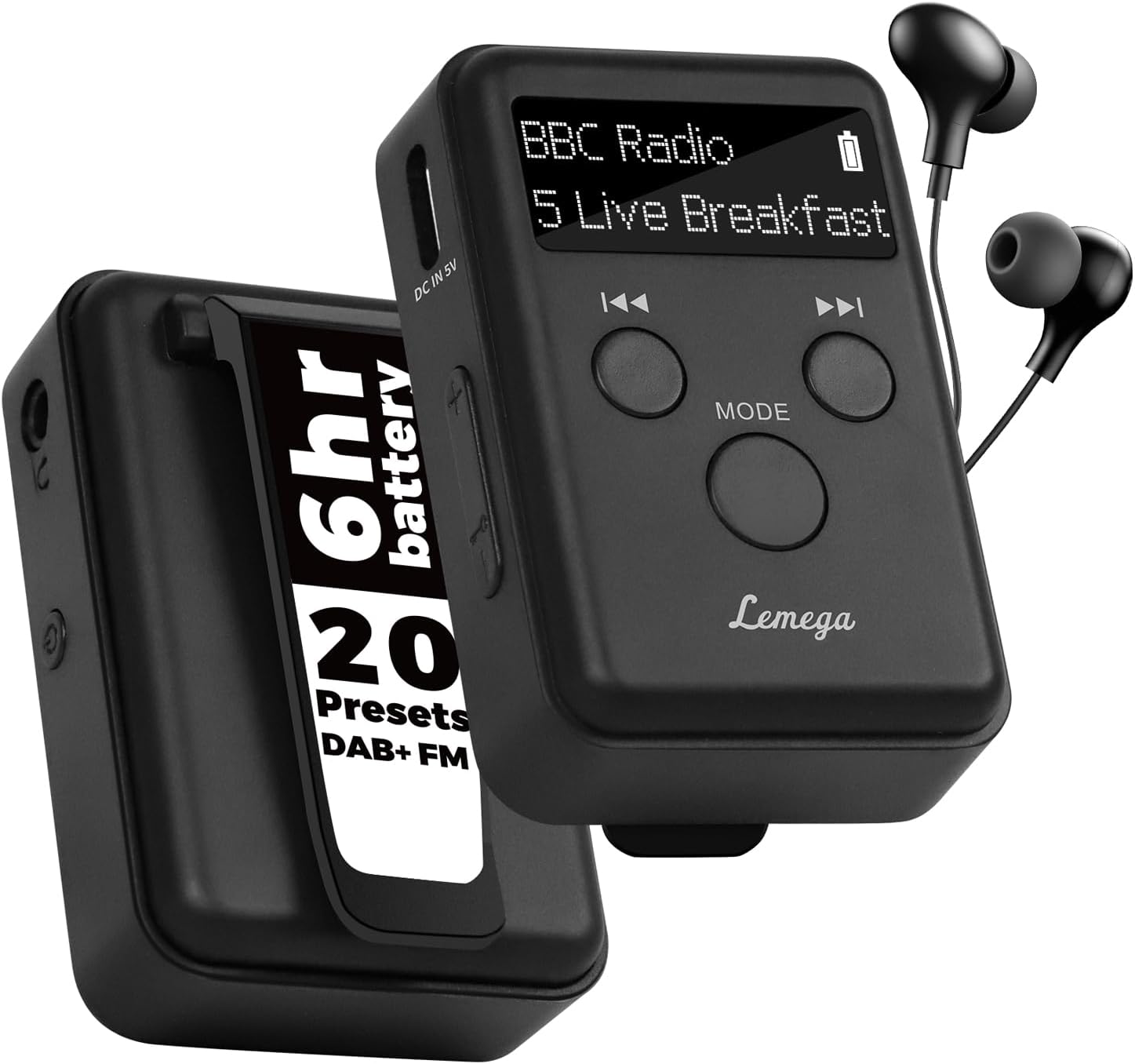 LEMEGA MINI GO Tragbare DAB-Radio für die Hosentasche