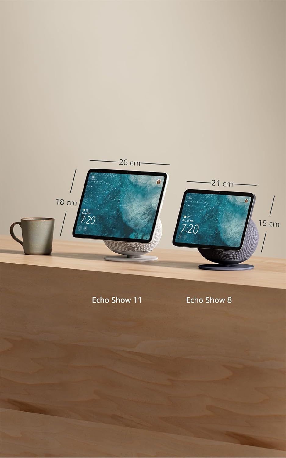 Amazon Echo Show 11 – Brillantes 11-Zoll-Display in Full-HD-Auflösung, 3D-Audio und Alexa, Weiß