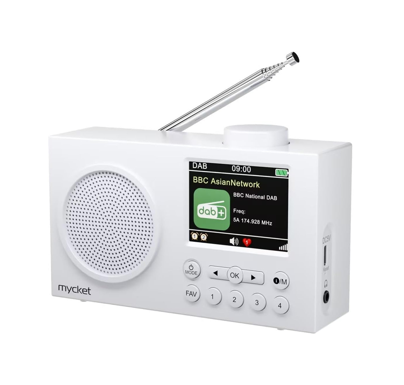 Tragbares DAB/DAB+ Radio, UKW Digitalradio mit Bluetooth & Akku