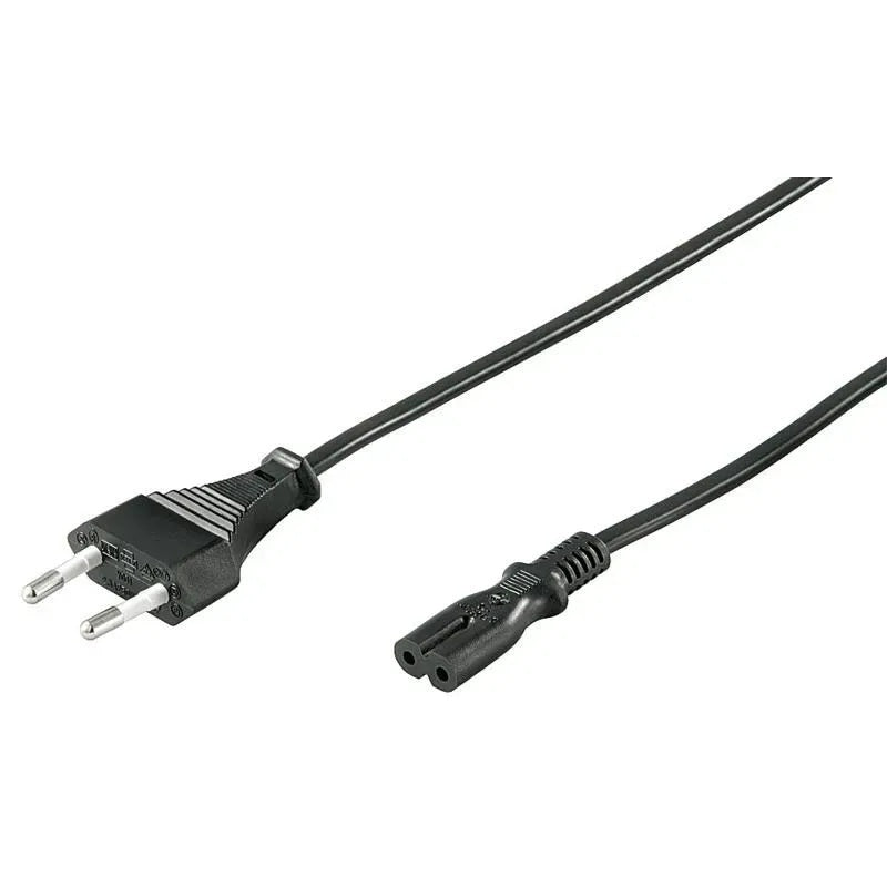 Euro Netzkabel Eurostecker - IEC60320-C7 Doppelbuchse schwarz