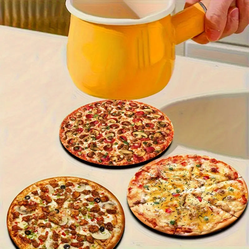 6er-Set Pizza-Themen Holzuntersetzer, Rutschfest & Hitzebeständig