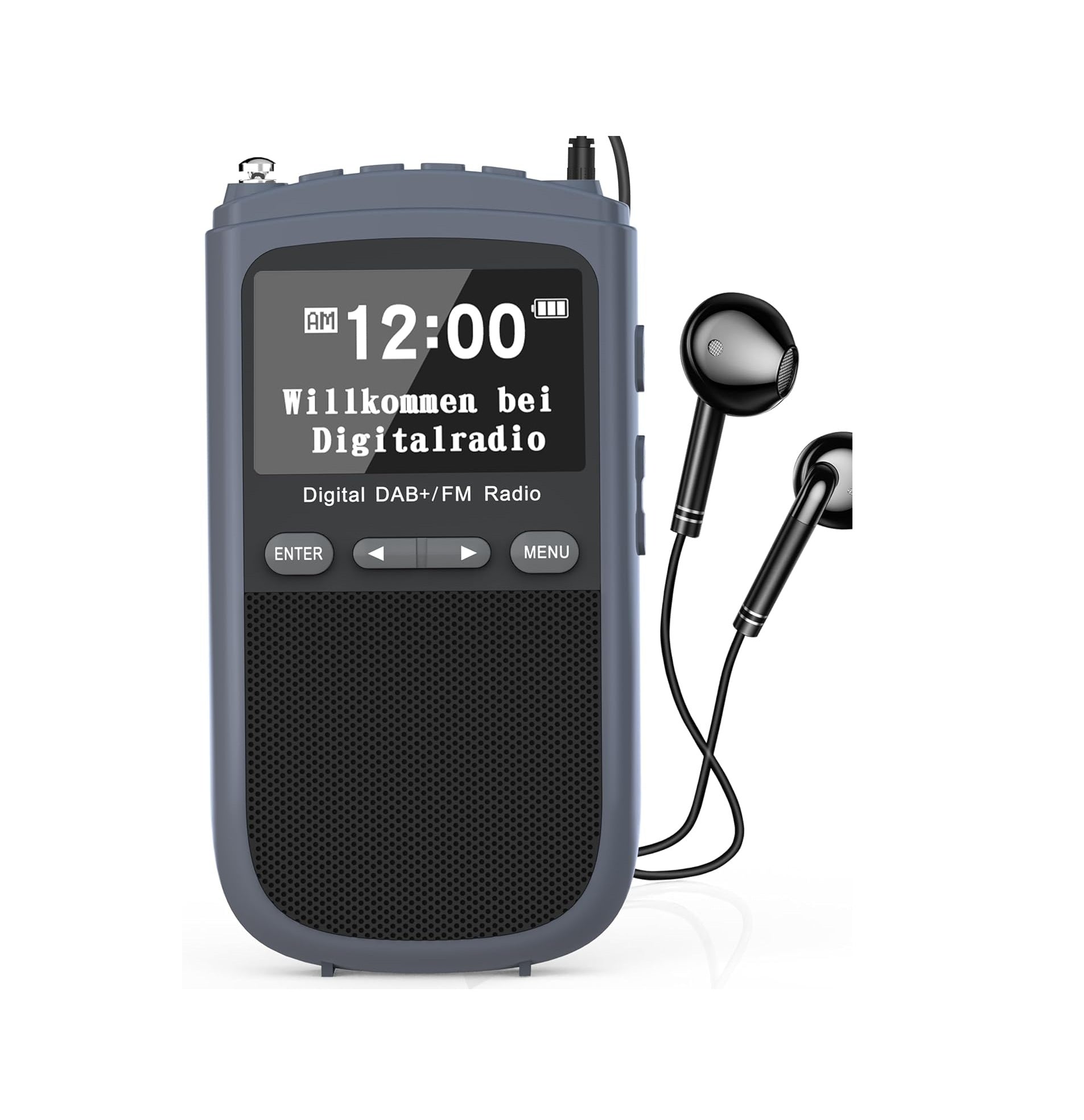 DAB+/FM Radio mit Kopfhörer,LCD-Display,Wecker,Uhr,Schlafzeit-Timer