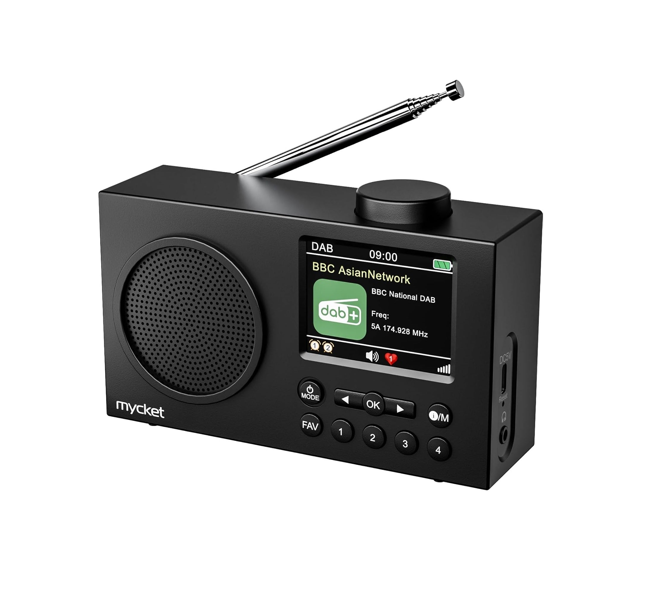 Tragbares DAB/DAB+ Radio, UKW Digitalradio mit Bluetooth & Akku