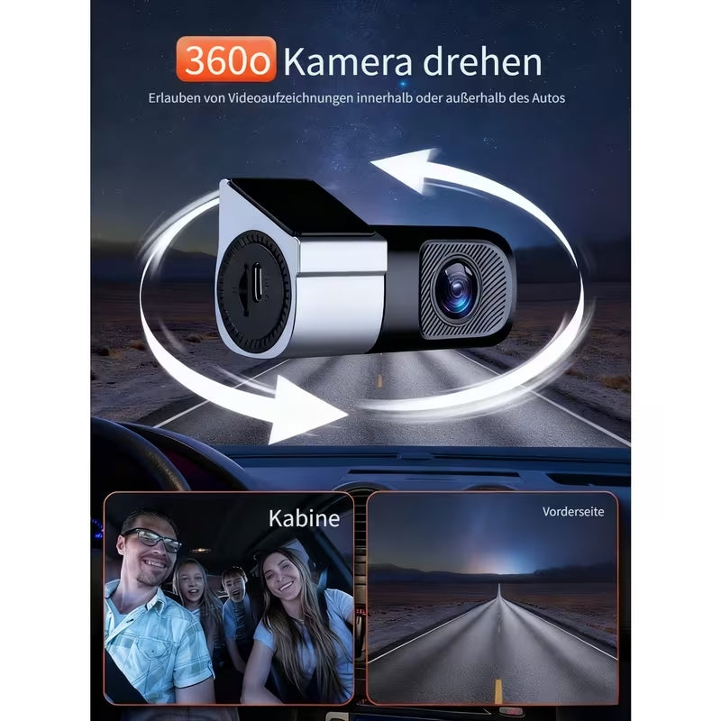 Front-Dashcam, 1080P WiFi-Dashcam, Parküberwachung, Nachtsicht