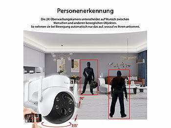 7links Außen-Pan-Tilt-IP-Überwachungskamera mit 2K, Akku, WLAN & App, IP66 Elektroniktrade Switzerland