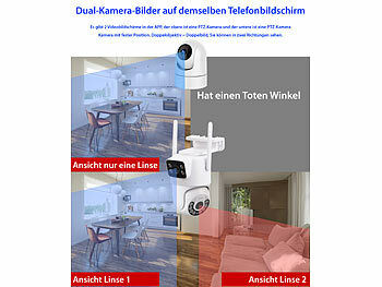 7links Dual-Objektiv-IP-Außen-Kamera, 2x 2K, 3MP, Pan-Tilt, 360°, WLAN, IP54 Elektroniktrade Switzerland