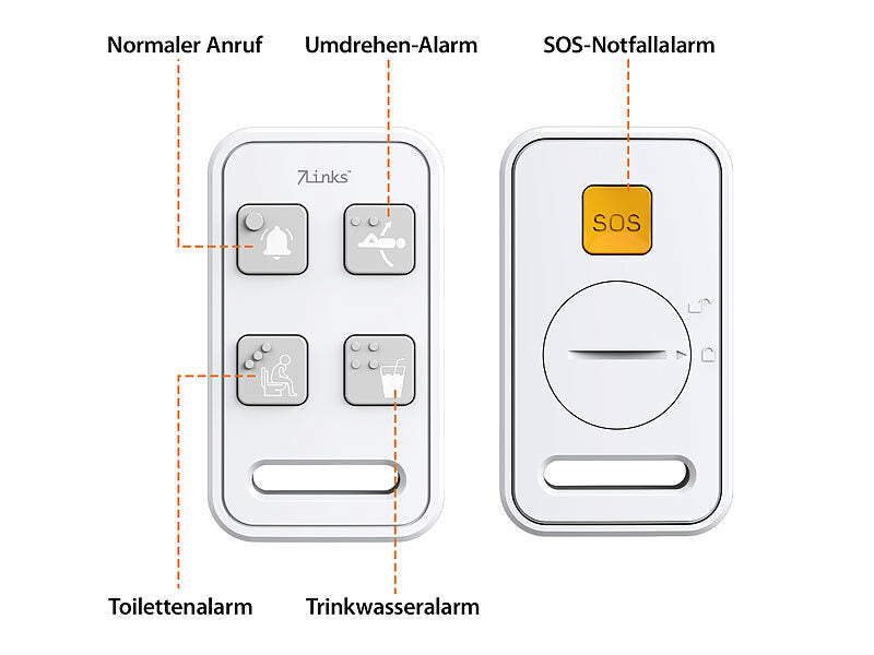 7links HD-Video-Baby Seniorenkamera, schwenk- & neigbar, mit Notruf-Fernbedienung Elektroniktrade Switzerland