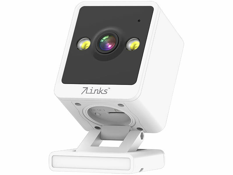 7links Mini-IP-Kamera, 2K, farbige & IR-Nachtsicht, microSD-Slot, 360°-Halter Elektroniktrade Switzerland