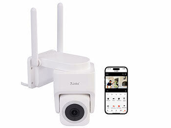 7links Pan-Tilt-Outdoorkamera mit 2K-Auflösung, 4 MP, Dualband-WLAN, Sirene Elektroniktrade Switzerland