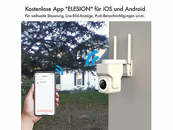 7links Pan-Tilt-Outdoorkamera mit 2K-Auflösung, 4 MP, Dualband-WLAN, Sirene Elektroniktrade Switzerland