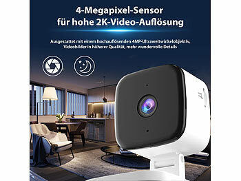 7links WLAN Camera: Mini-2K-IP-Überwachungskamera, 4 MP, Nachtsicht, 360°-Halter Elektroniktrade Switzerland